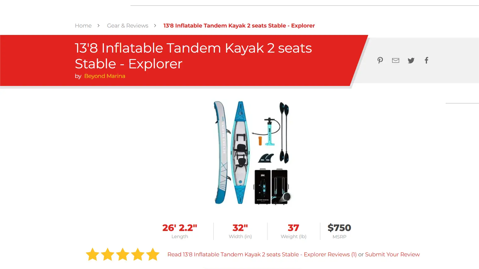paddling.com review on beyond marina kayk