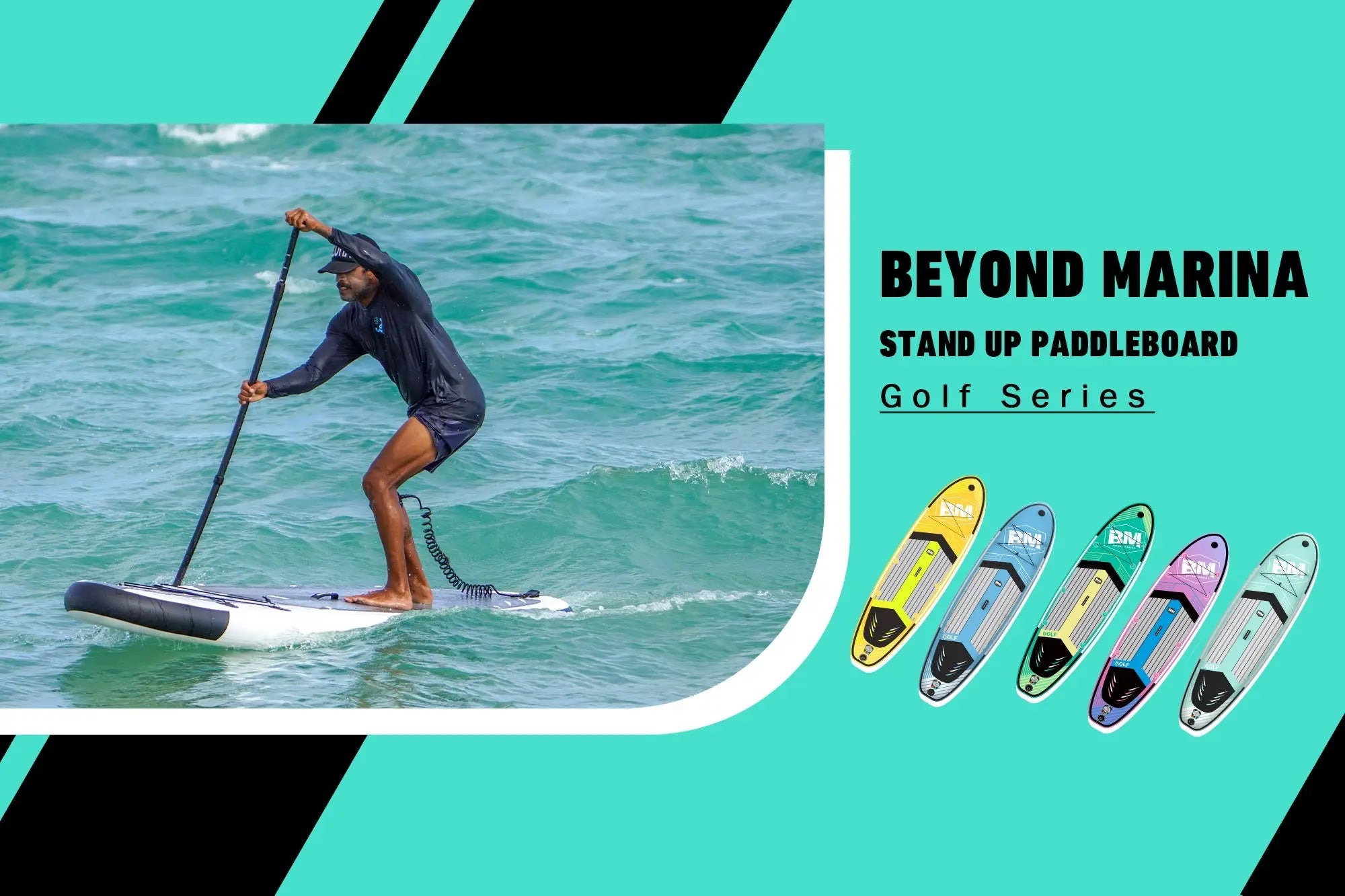 Stand-up paddleboard from the Marina Golf Series showcased in the Beyond Marina Golf article