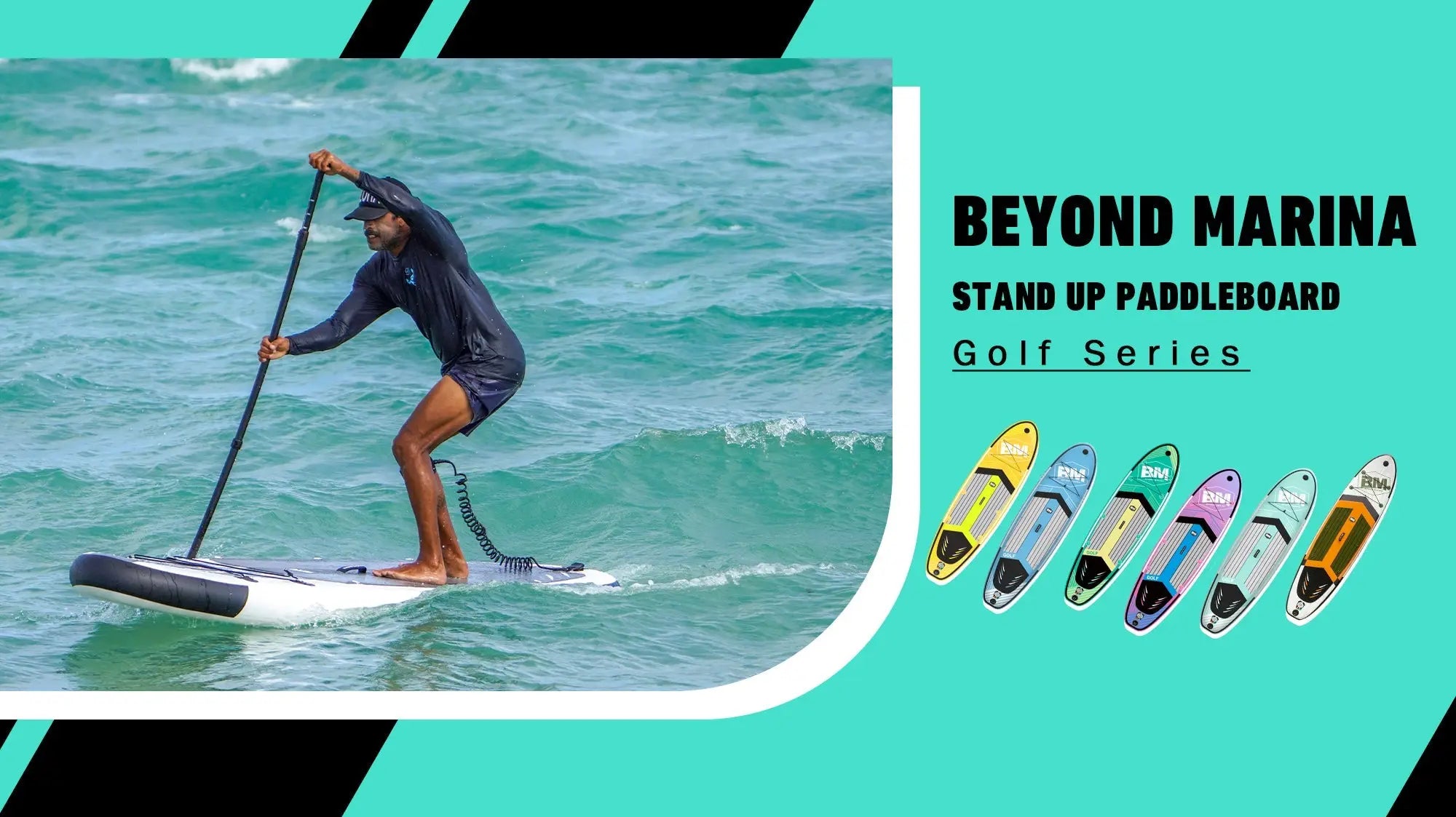Stand-up paddleboard from the Marina Golf Series showcased in the Beyond Marina Golf article