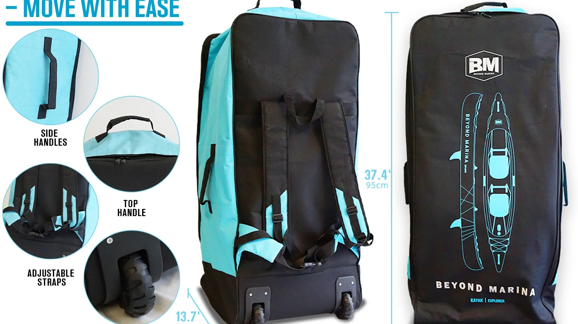 Upgraded roller backpack with adjustable straps and durable wheels in Kayak Upgrade article