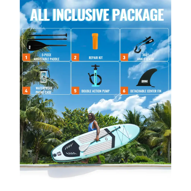 10’6 Inflatable Paddle Board Golf package with accessories in ultralight material