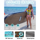 Inflatable paddle board with enhanced features, 10’6 Paddle Board Elegant - Wooden design