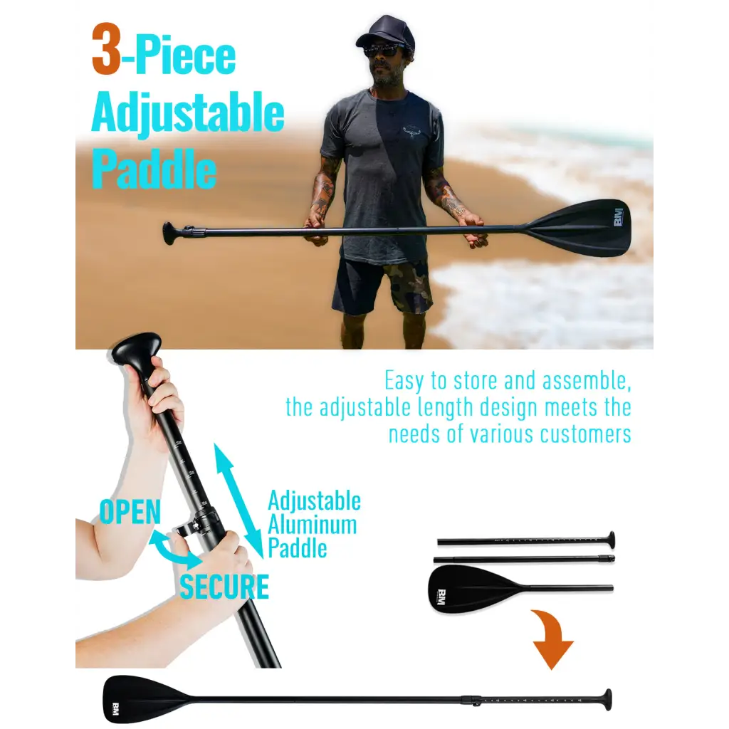 Adjustable three-piece paddle for the 10’6 Paddle Board Elegant - Wooden ISUP