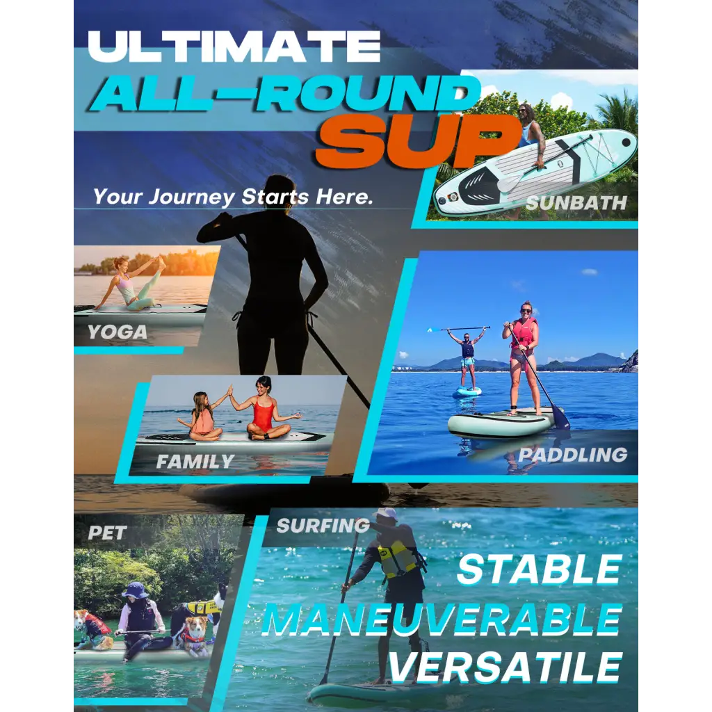 Close-up of man on surfboard poster on All-round Inflatable SUP Board Package Golf