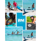 13’10’ Tandem Inflatable Kayak EXPLORER with Beyond Marina branding and triple seats