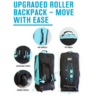 Upgraded roller backpack with adjustable straps and durable wheels for 13’8 Inflatable Tandem Kayak