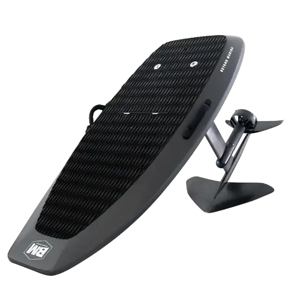 Black and silver BM balance board for AquaGlide 5’4 Cruiser eFoil hydrofoil training