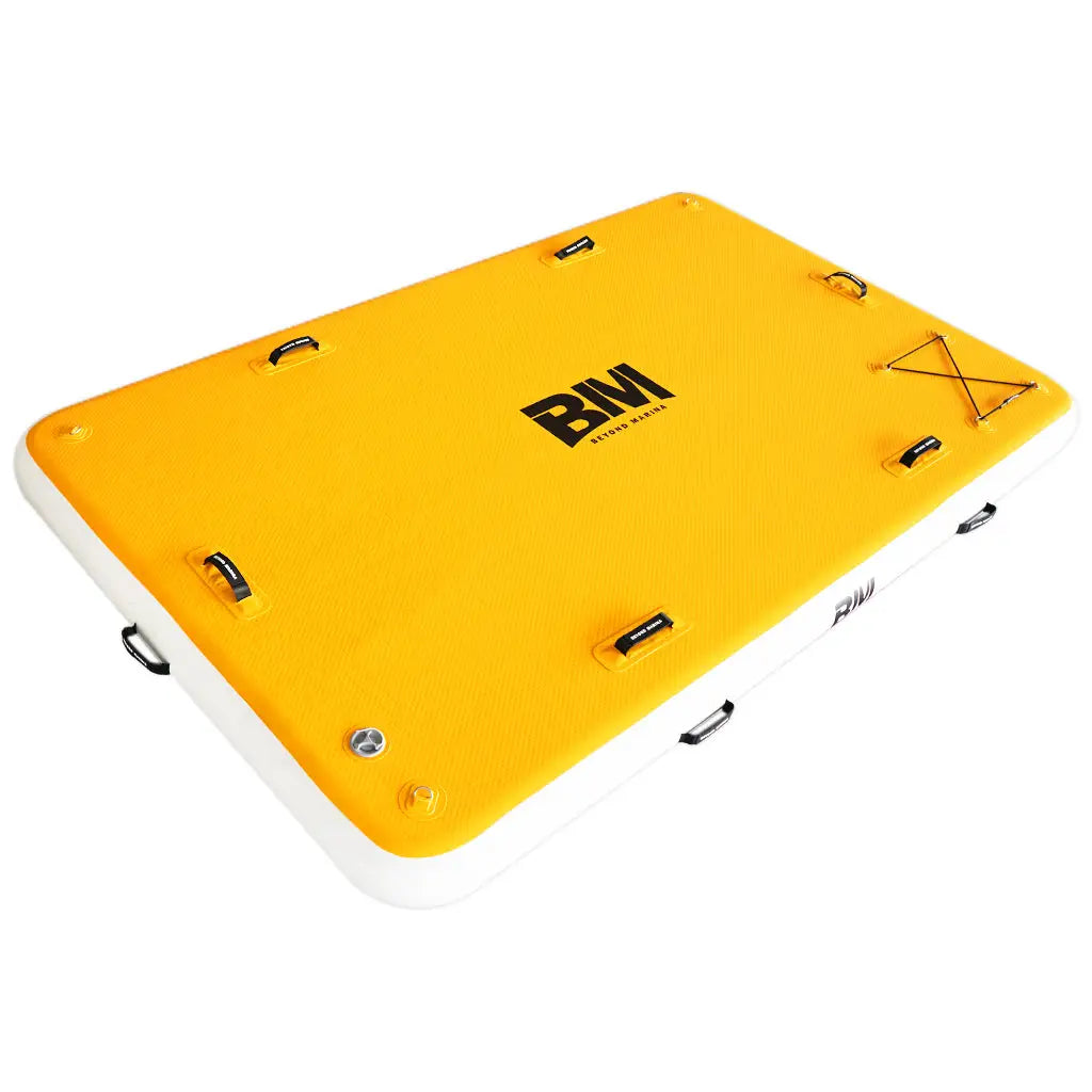 Yellow and white iPad case on 8ft*5ft/10ft*8ft reliable stable inflatable air dock display