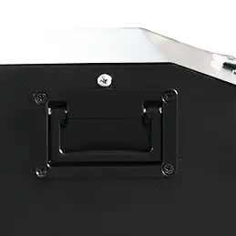 Black metal carrying handle.