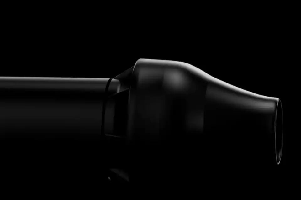 Black wind instrument mouthpiece.