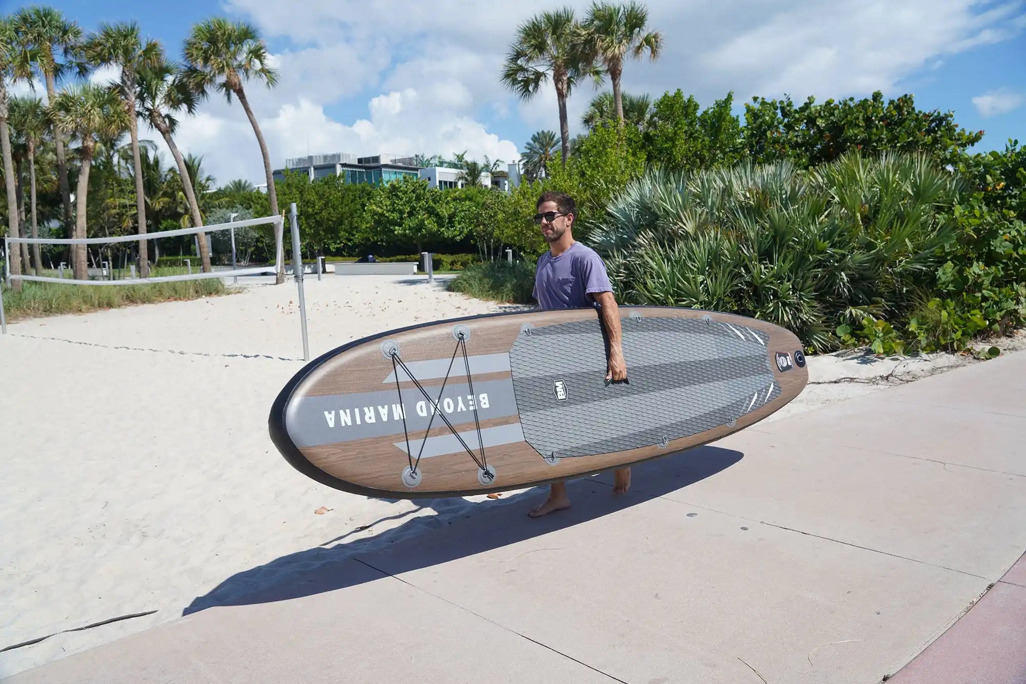 Brown and gray paddleboard.