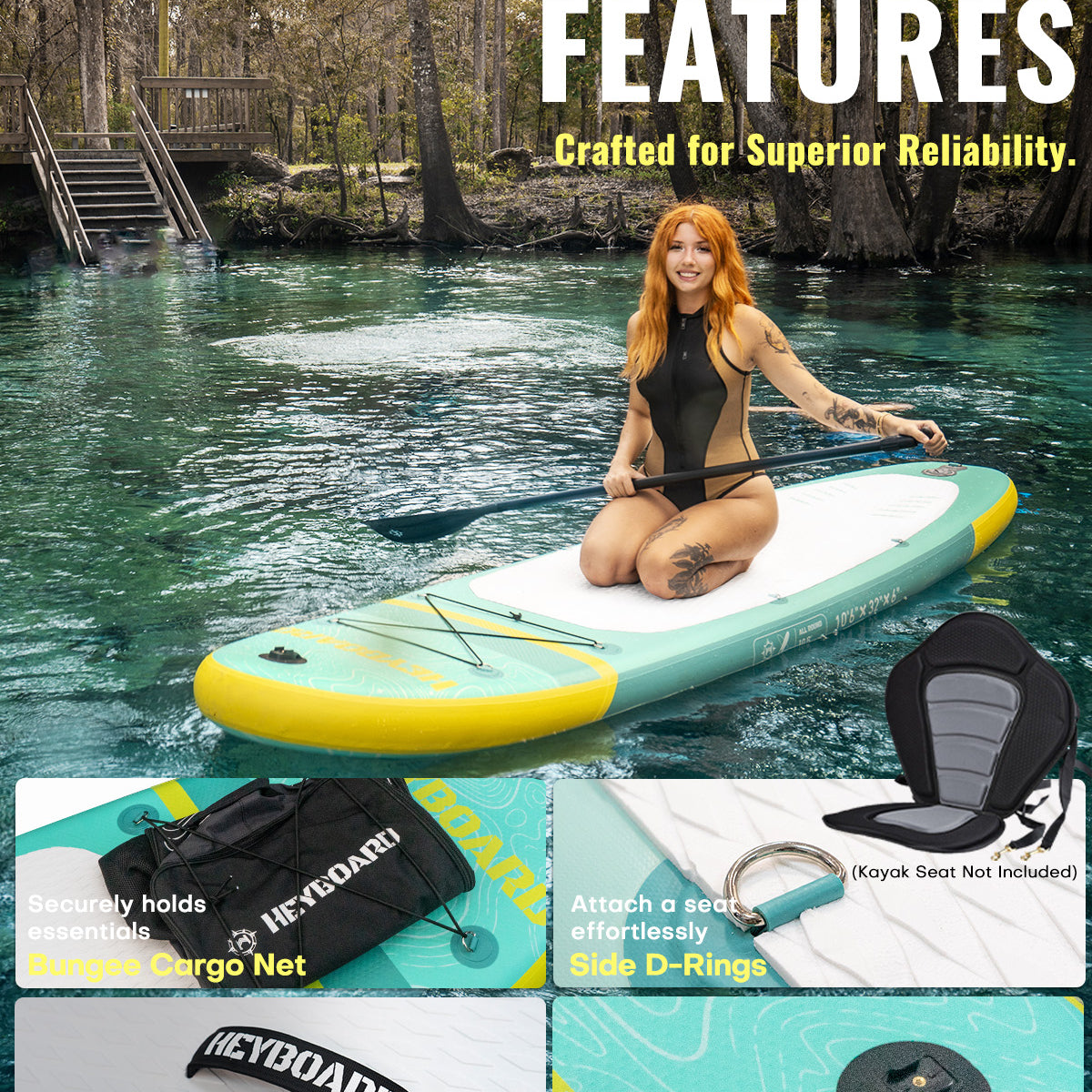 10'6" Inflatable SUP Board - Mint Green | Heyboard - BEYOND MARINA