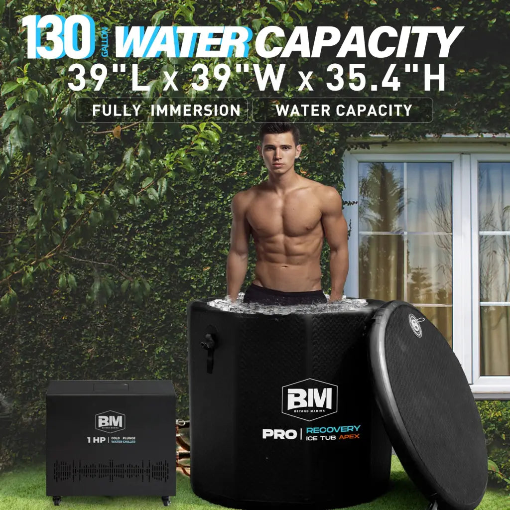 Deep Round Design Ice Bath Tub for Full-Body Immersion with External Chilling Unit