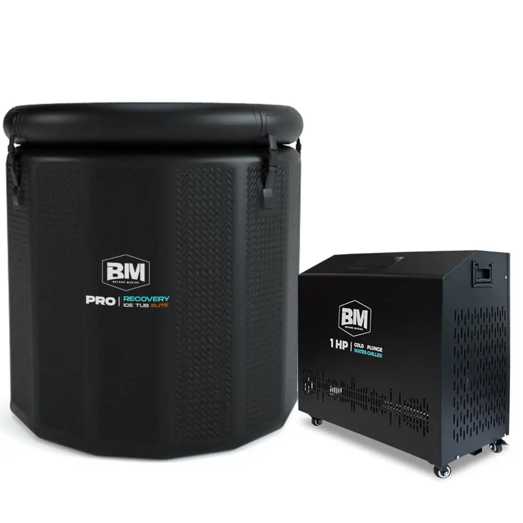 Black Deep Round Design Ice Bath Tub with Water Chiller for Full-Body Immersion