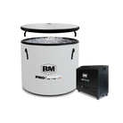 Portable ice bath with chiller unit in deep round design for full-body recovery