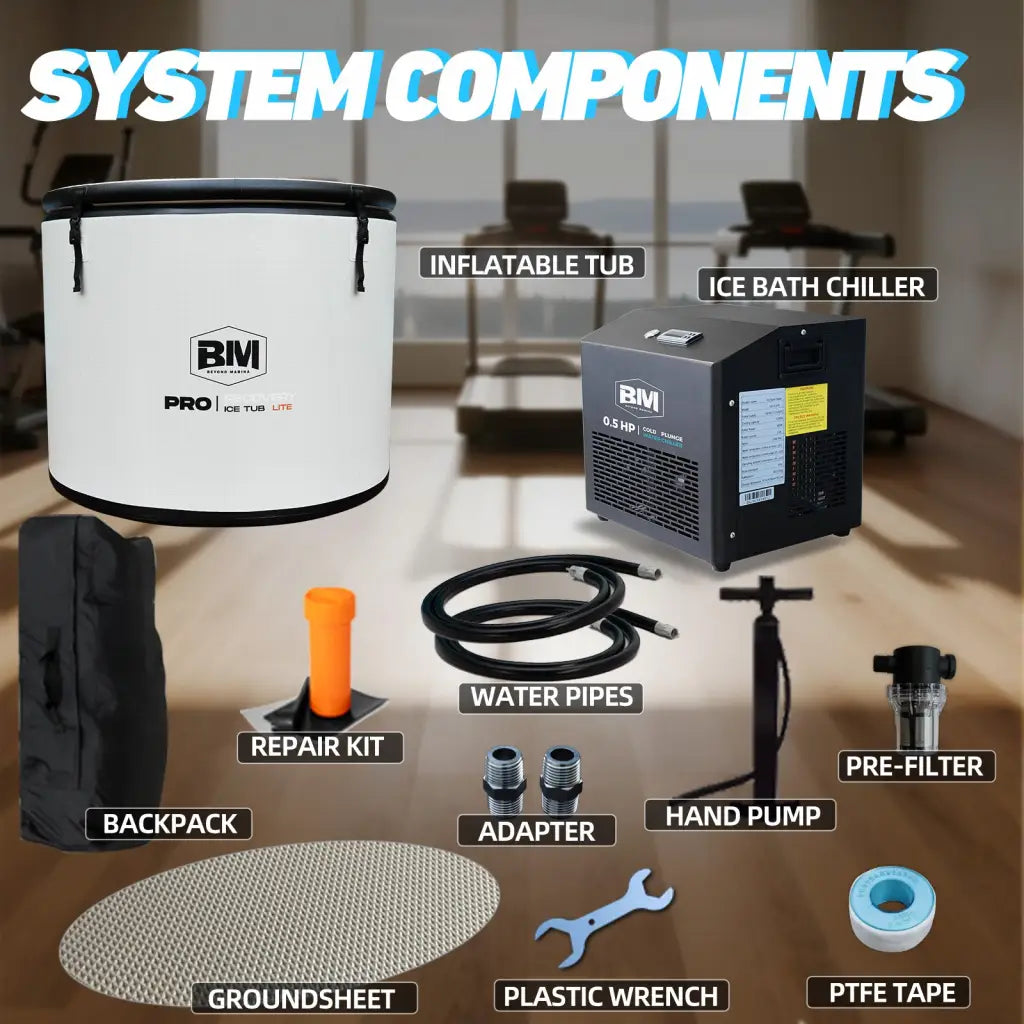 White Bim Pro Ice Tub UTM inflatable ice bath for deep round full-body soak