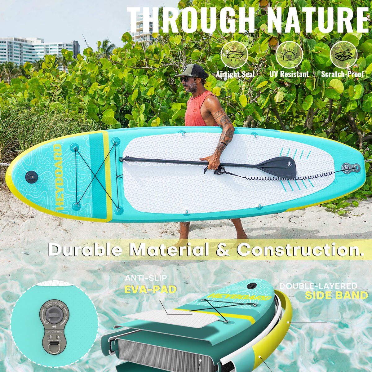 10'6" Inflatable SUP Board - Mint Green | Heyboard - BEYOND MARINA