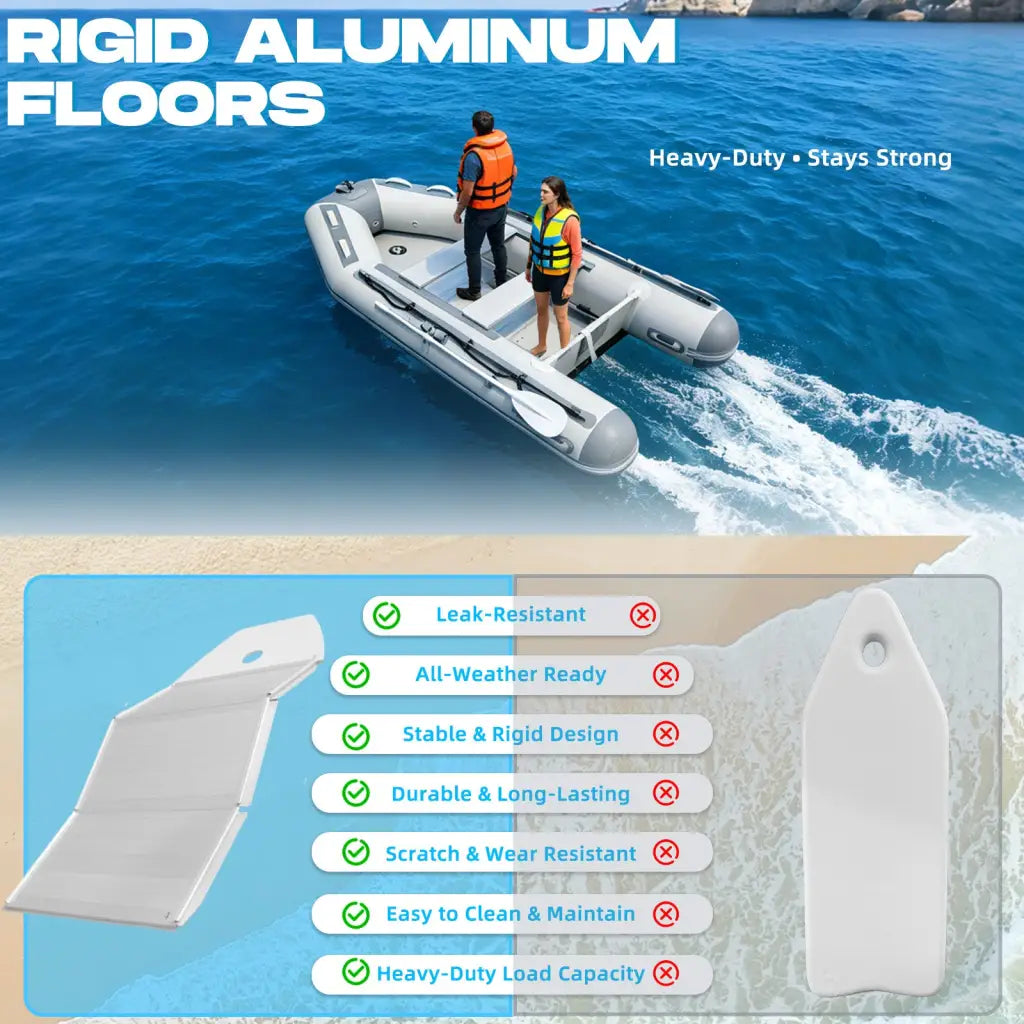 Gray aluminum floor for Titan inflatable dinghy boat, reinforced edges