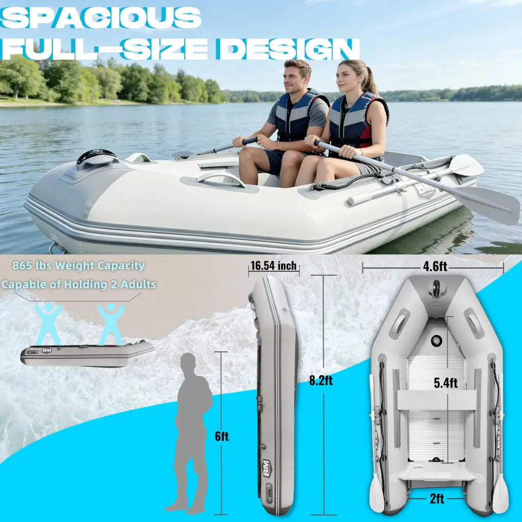 Spacious silver-gray inflatable dinghy boat Titan with reinforced sides