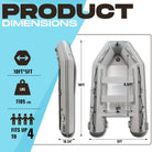 Inflatable Boat Dinghy for Fishing and Relaxation - Titan dimensions and capacity details