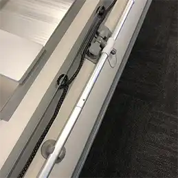 Inflatable boat interior.