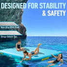 Inflatable dock for easy setup and stable waterfront enjoyment on a floating platform