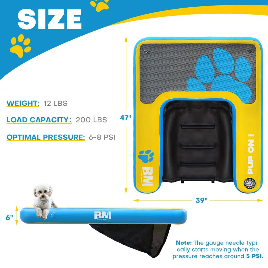 Inflatable Dog Pool Ramp with Pup Planks for safe water access and cooling inflatable ice tub