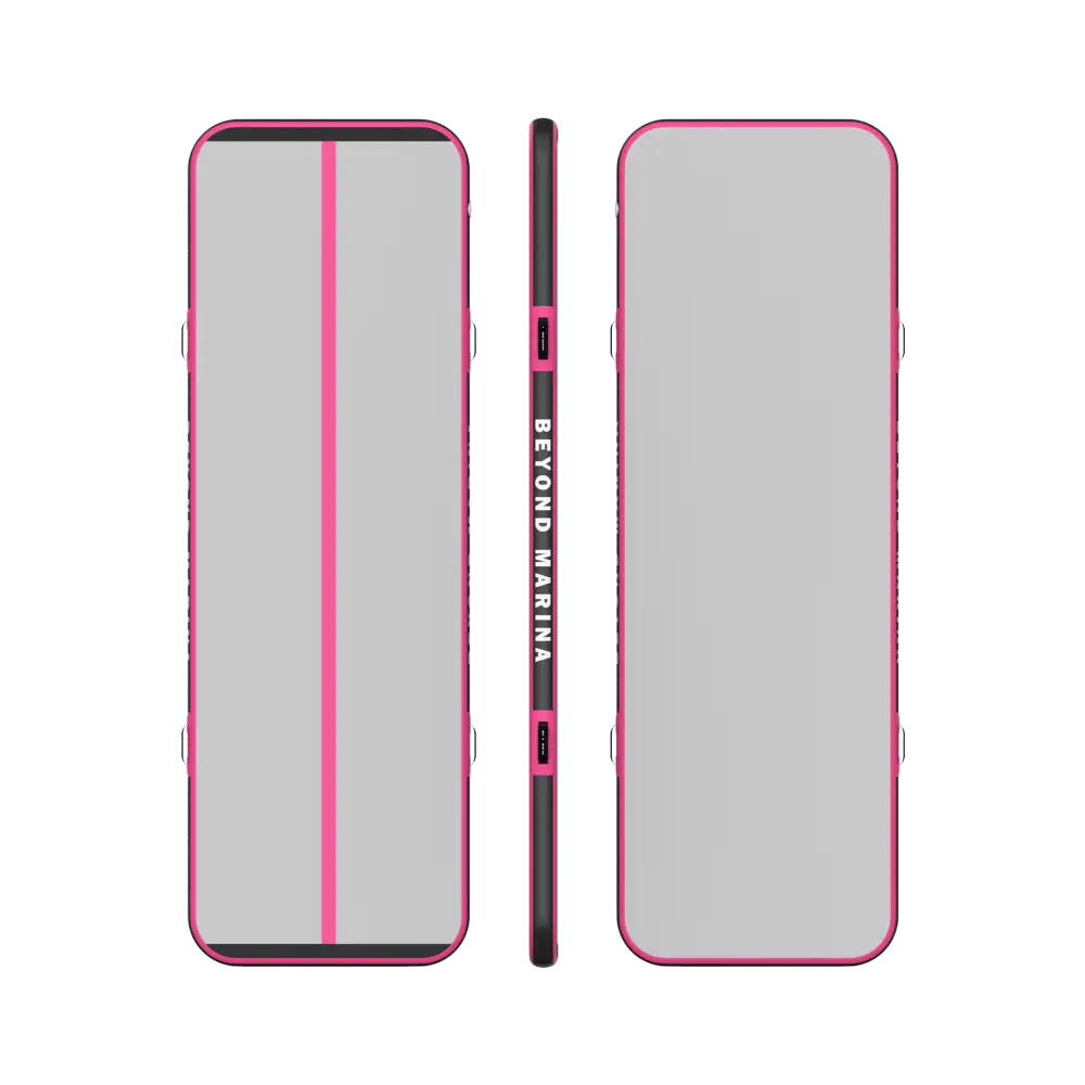Pink and gray iPhone case displayed on the back side of a phone.