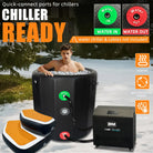 Inflatable Ice Bath with Anti-Slip Steps and Portable Cold Plunge Tub with quick-connect ports
