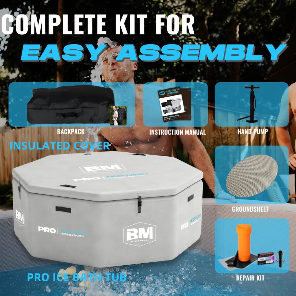 White HyperChill OctaPlunge inflatable ice tub with insulated cover