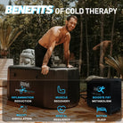 Inflatable ice tub with deep oval design and chiller unit for full-body cold therapy