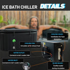 Inflatable Ice Tub with Deep Oval Design, ice bath chiller system, quiet operation