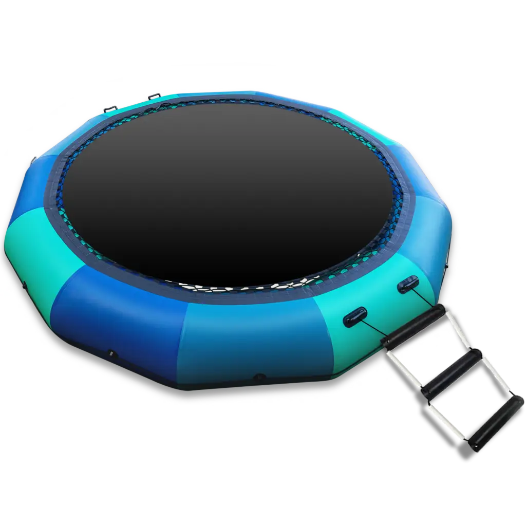 Inflatable Water Trampoline with Ladder, 10FT Water Trampoline for Summer Fun