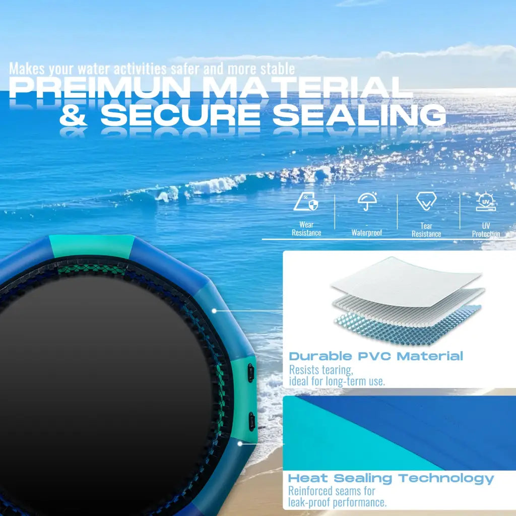 Durable leak-proof inflatable water trampoline 10ft for summer fun bounce