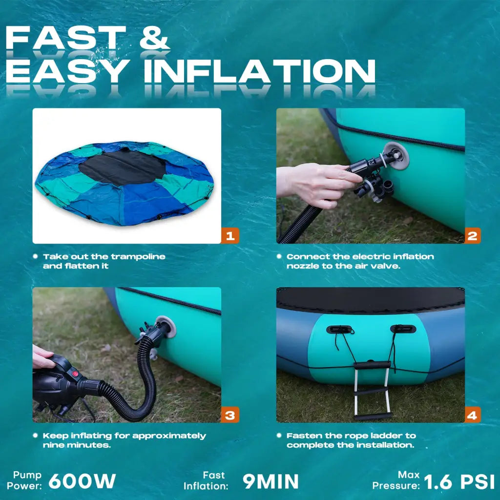 Inflatable Water Trampoline 10FT assembly instructions for summer fun bounce on water