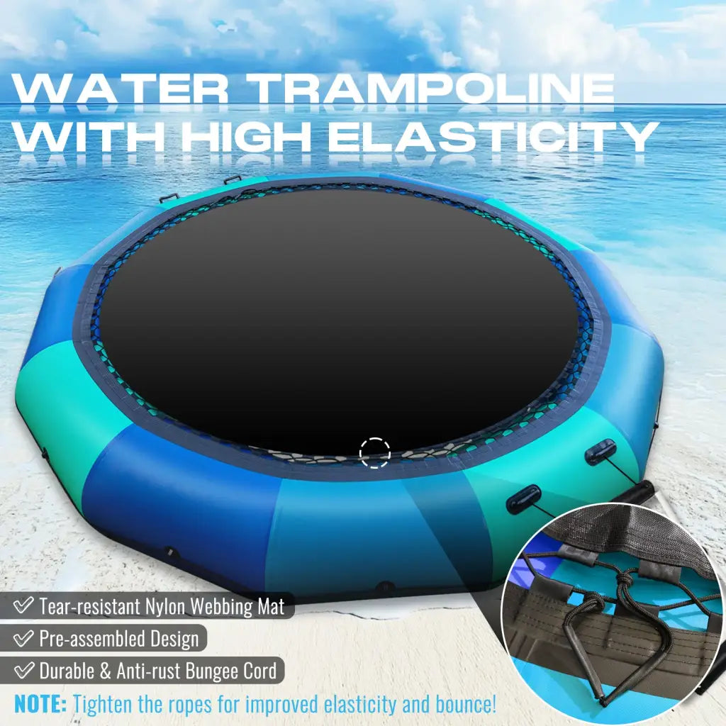 Inflatable water trampoline 10ft for summer fun bounce on lake or pool area