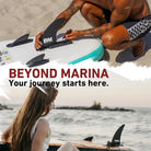 Inflatable paddle board with removable center fin for enhanced stability and control