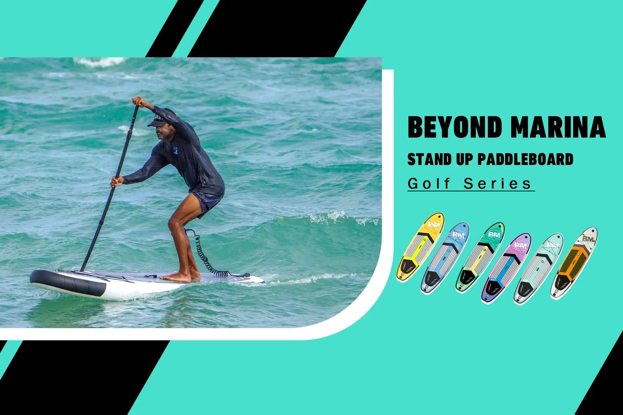 Stand-up paddleboard from the Marina Golf Series showcased in the Beyond Marina Golf article