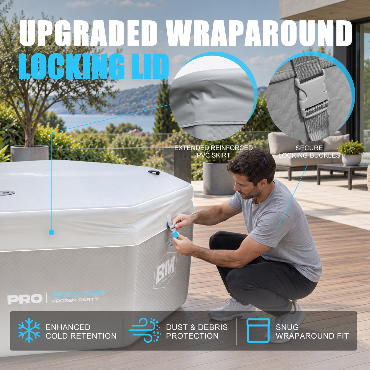 660-Gallon 8–10 Person Octagonal Inflatable Cold Plunge Tub - BEYOND MARINA