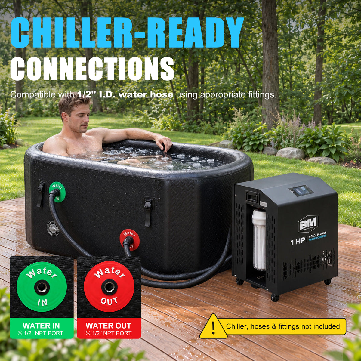 150-Gallon 1–2 Person Oval Inflatable Cold Plunge Tub - BEYOND MARINA