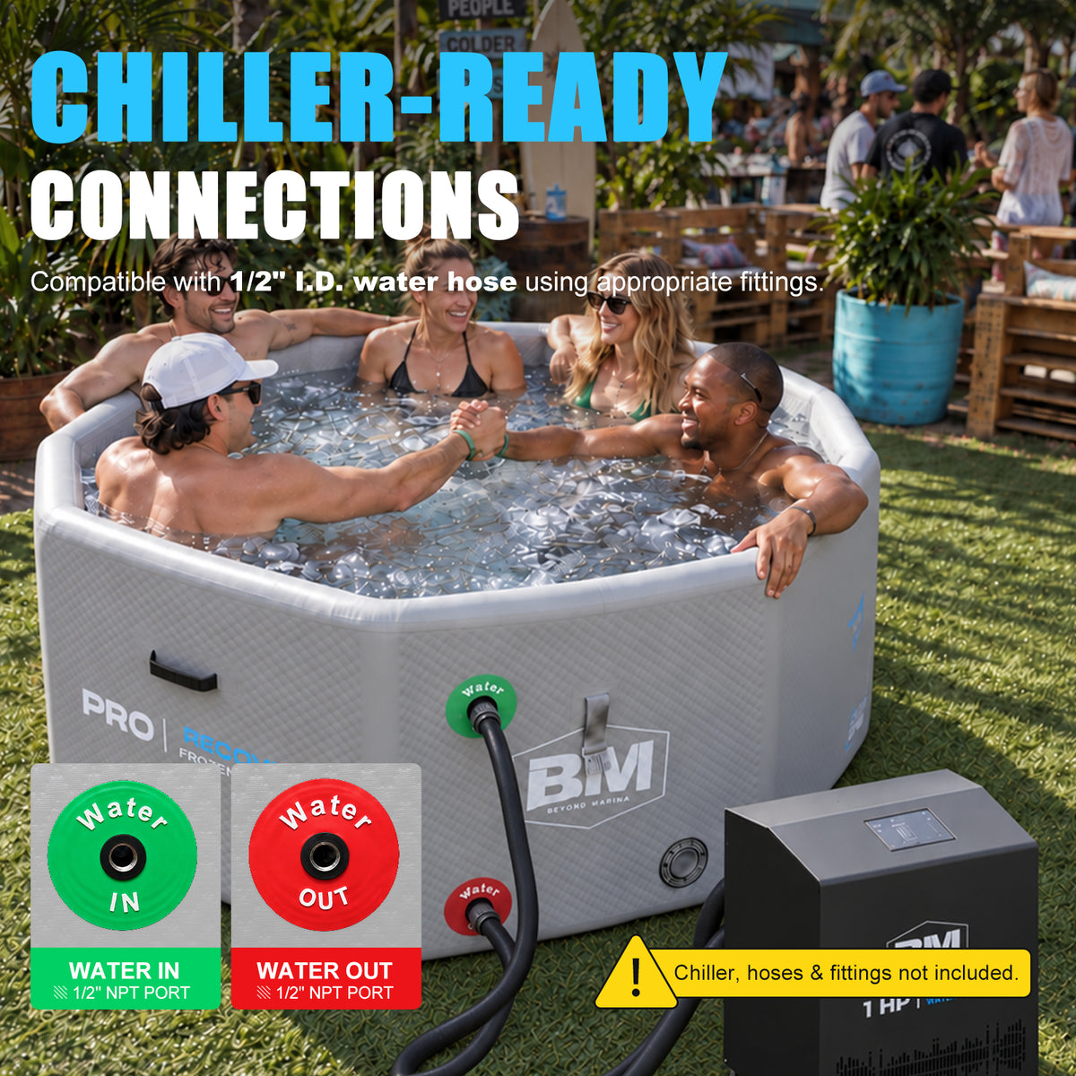 660-Gallon 8–10 Person Octagonal Inflatable Cold Plunge Tub - BEYOND MARINA