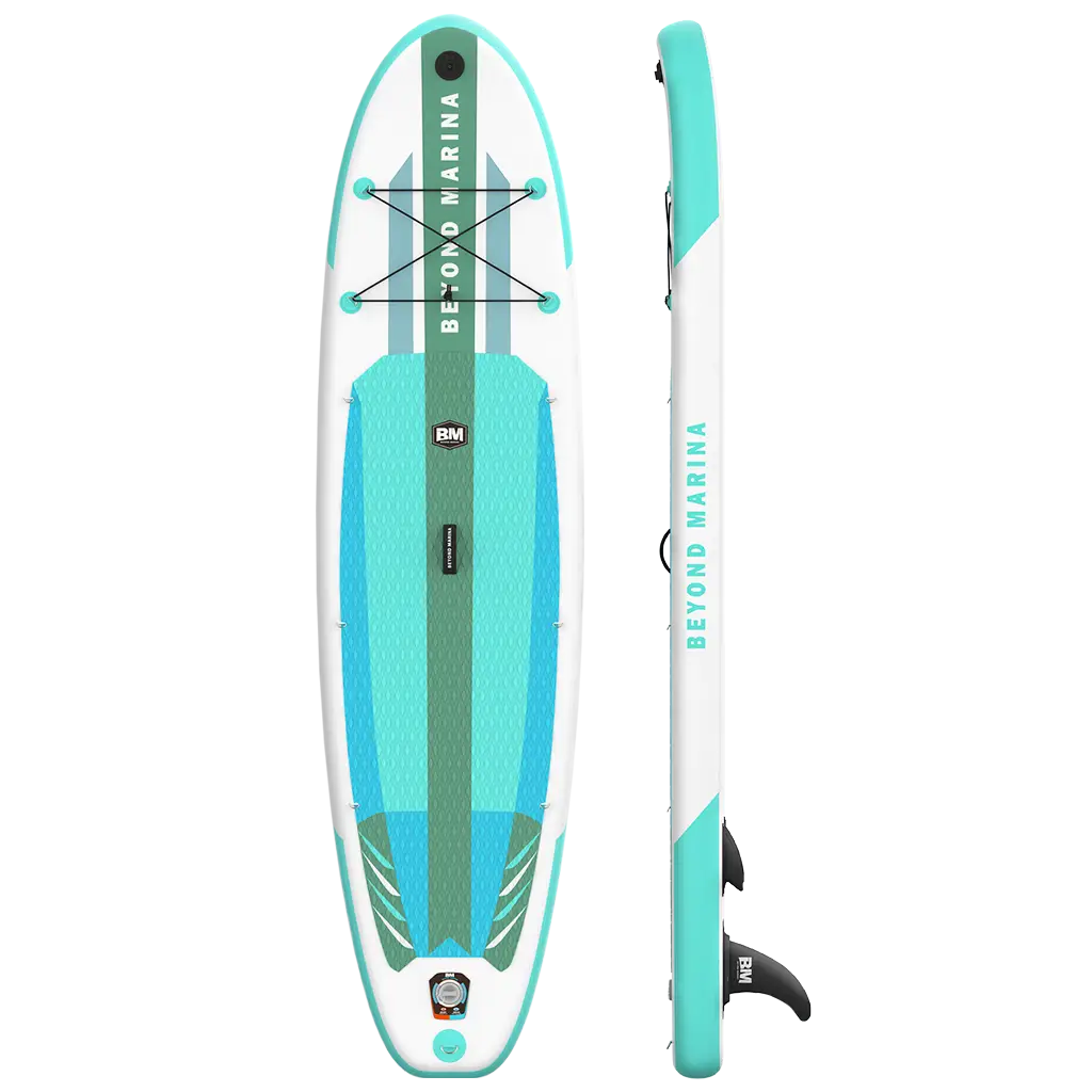 Blue and white inflatable paddle board package EPIC - 10’6 all round ISUP with paddle