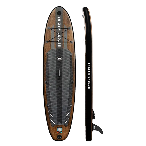 Beyond Marina 10’6 Elegant Wooden iSUP Paddle Board with Black Deck