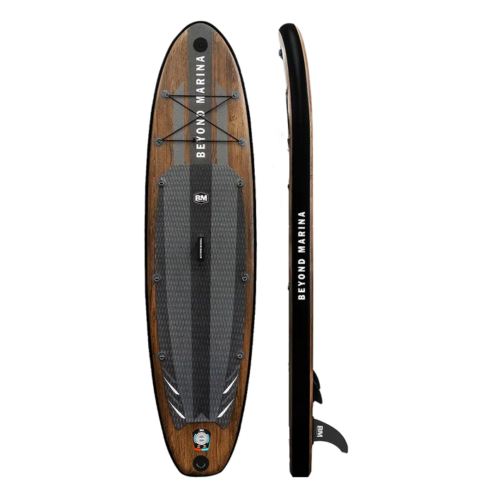 Beyond Marina 10’6 Elegant Wooden iSUP Paddle Board with Black Deck