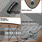 Black foam grip handle with beyond marina branding on 10 6 wooden elegant sup board inflatable paddle board