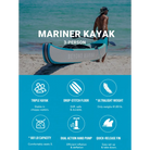 Triple inflatable kayak on a beach – 15’3’ Mariner, perfect for adventure seekers