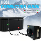 Black 1HP ice bath chiller with inflatable ice tub and hose ports