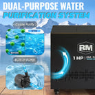 1HP Ice Bath Chiller with black rectangular ozone purifier and pump