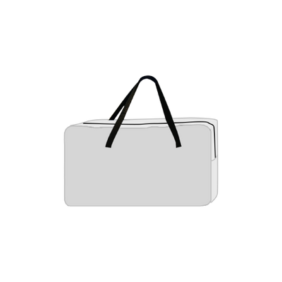 White bag with black handles