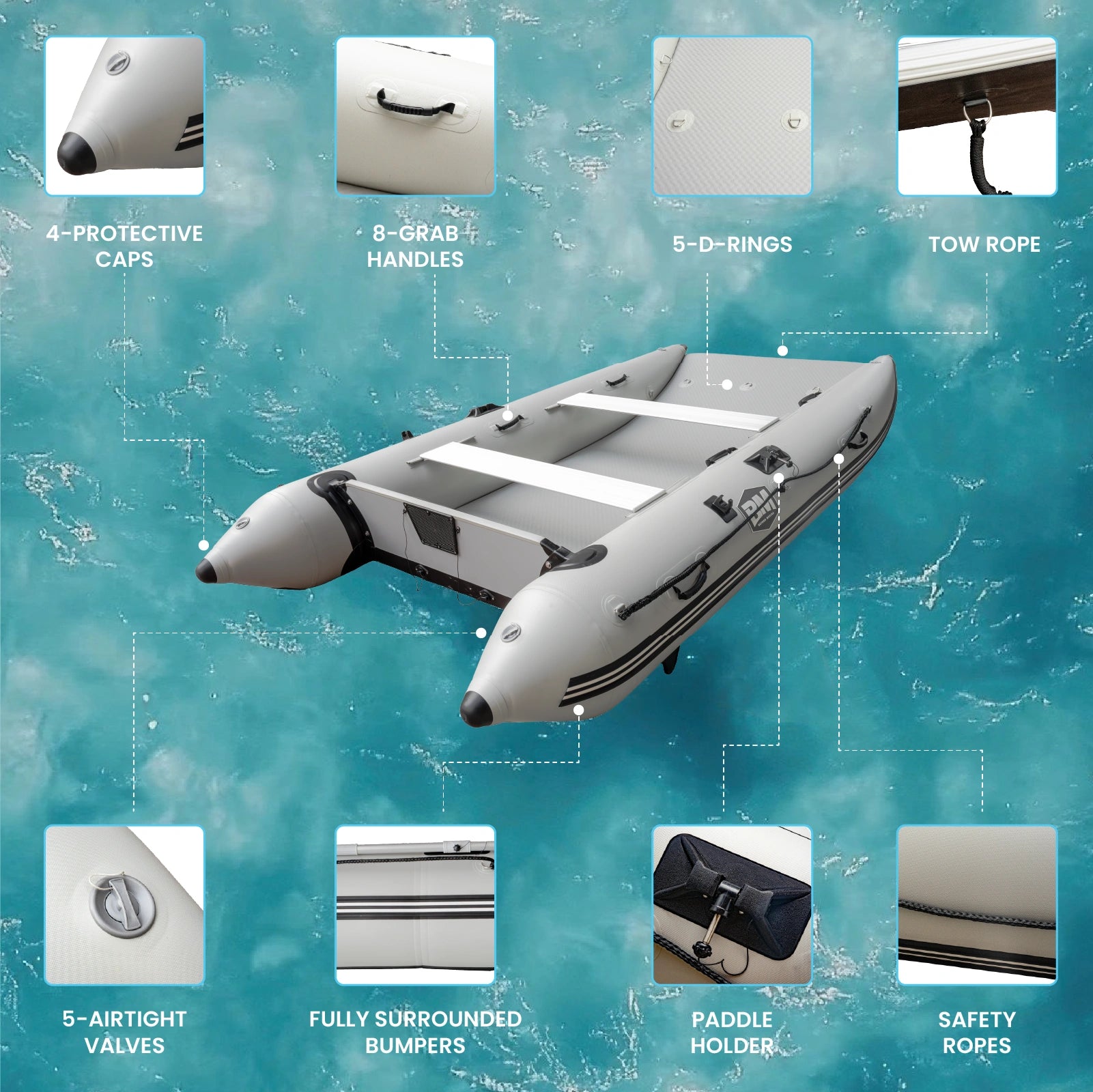key features of an inflatable catamaran boat